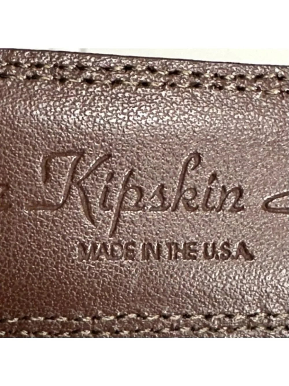 Torino Men's Belt 36 Brown Aniline Kipskin Shoulders Leather Silver Buckle USA